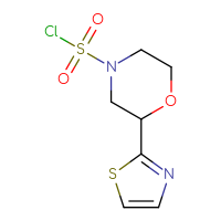 Chemical structure of 2-(1,3-thiazol-2-yl)morpholine-4-sulfonyl chloride - CSSB06376140824