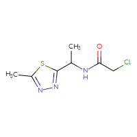 Chemical structure of 2-chloro-N-[1-(5-methyl-1,3,4-thiadiazol-2-yl)ethyl]acetamide - CSSB00015596228
