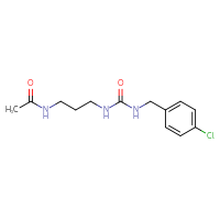 Chemical structure of N-[3-({[(4-chlorophenyl)methyl]carbamoyl}amino)propyl]acetamide - CSSB00104038049