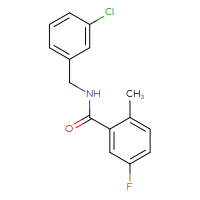 Chemical structure of N-[(3-chlorophenyl)methyl]-5-fluoro-2-methylbenzamide - CSSB02016484902