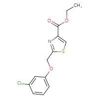 Chemical structure of ethyl 2-[(3-chlorophenoxy)methyl]-1,3-thiazole-4-carboxylate - CSSB00041630800