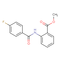 Chemical structure of methyl 2-(4-fluorobenzamido)benzoate - CSSB00020584851