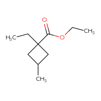 Chemical structure of ethyl 1-ethyl-3-methylcyclobutane-1-carboxylate - CSSB14929380566