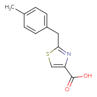 Chemical structure of 2-[(4-methylphenyl)methyl]-1,3-thiazole-4-carboxylic acid - CSSB00000695846