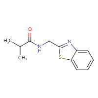 Chemical structure of N-[(1,3-benzothiazol-2-yl)methyl]-2-methylpropanamide - CSSB00000250162