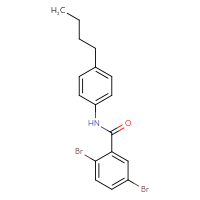 Chemical structure of 2,5-dibromo-N-(4-butylphenyl)benzamide - CSSB00121635370