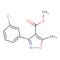 Chemical structure of methyl 3-(3-fluorophenyl)-5-methyl-1,2-oxazole-4-carboxylate - CSSB00102420823