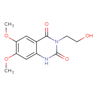 Chemical structure of 3-(2-hydroxyethyl)-6,7-dimethoxy-1,2,3,4-tetrahydroquinazoline-2,4-dione - CSSB00020598138