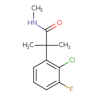 Chemical structure of 2-(2-chloro-3-fluorophenyl)-N,2-dimethylpropanamide - CSSB21043413808