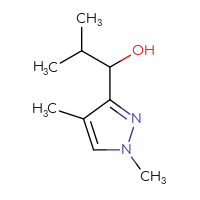 Chemical structure of 1-(1,4-dimethyl-1H-pyrazol-3-yl)-2-methylpropan-1-ol - CSSB00116571741