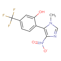 Chemical structure of 2-(1-methyl-4-nitro-1H-imidazol-5-yl)-5-(trifluoromethyl)phenol - CSSB15161229337