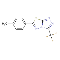 Chemical structure of 6-(4-methylphenyl)-3-(trifluoromethyl)-[1,2,4]triazolo[3,4-b][1,3,4]thiadiazole - CSSB00121633810