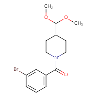 Chemical structure of 1-(3-bromobenzoyl)-4-(dimethoxymethyl)piperidine - CSSB07036954801