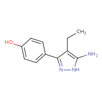 Chemical structure of 4-(5-amino-4-ethyl-1H-pyrazol-3-yl)phenol - CSSB00010201487