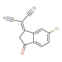 Chemical structure of 2-(6-chloro-3-oxo-2,3-dihydro-1H-inden-1-ylidene)propanedinitrile - CSSB00134614405