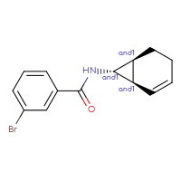 Chemical structure of rac-N-[(1R,6S,7R)-bicyclo[4.1.0]hept-2-en-7-yl]-3-bromobenzamide - CSSB15176847380