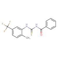 Chemical structure of 1-benzoyl-3-[2-methyl-5-(trifluoromethyl)phenyl]thiourea - CSSB00025736303