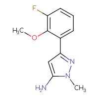 Chemical structure of 3-(3-fluoro-2-methoxyphenyl)-1-methyl-1H-pyrazol-5-amine - CSSB00021408359