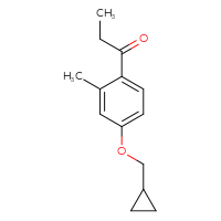 Chemical structure of 1-[4-(cyclopropylmethoxy)-2-methylphenyl]propan-1-one - CSSB20460609541