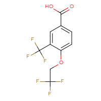 Chemical structure of 4-(2,2,2-trifluoroethoxy)-3-(trifluoromethyl)benzoic acid - CSSB00003399226