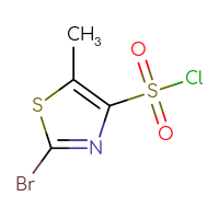 Chemical structure of 2-bromo-5-methyl-1,3-thiazole-4-sulfonyl chloride - CSSB00020824493
