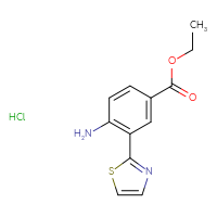 Chemical structure of ethyl 4-amino-3-(1,3-thiazol-2-yl)benzoate hydrochloride - CSSB20963516467