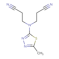 Chemical structure of 3-[(2-cyanoethyl)(5-methyl-1,3,4-thiadiazol-2-yl)amino]propanenitrile - CSSB00055084179