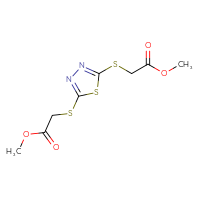Chemical structure of methyl 2-({5-[(2-methoxy-2-oxoethyl)sulfanyl]-1,3,4-thiadiazol-2-yl}sulfanyl)acetate - CSSB00047698087