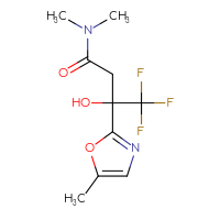 Chemical structure of 4,4,4-trifluoro-3-hydroxy-N,N-dimethyl-3-(5-methyl-1,3-oxazol-2-yl)butanamide - CSSB02283617438