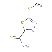 Chemical structure of 5-(methylsulfanyl)-1,3,4-thiadiazole-2-carbothioamide - CSSB00135319805