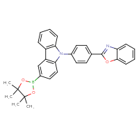 Chemical structure of 9-[4-(1,3-benzoxazol-2-yl)phenyl]-3-(4,4,5,5-tetramethyl-1,3,2-dioxaborolan-2-yl)-9H-carbazole - CSSB20620699226