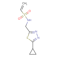 Chemical structure of N-[(5-cyclopropyl-1,3,4-thiadiazol-2-yl)methyl]ethene-1-sulfonamide - CSSB20647447609