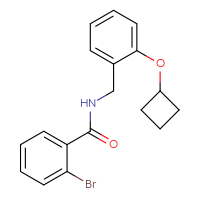 Chemical structure of 2-bromo-N-[(2-cyclobutoxyphenyl)methyl]benzamide - CSSB00090946062