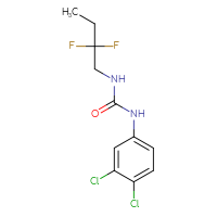 Chemical structure of 1-(3,4-dichlorophenyl)-3-(2,2-difluorobutyl)urea - CSSB02007421102