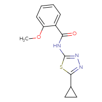 Chemical structure of N-(5-cyclopropyl-1,3,4-thiadiazol-2-yl)-2-methoxybenzamide - CSSB00026281867