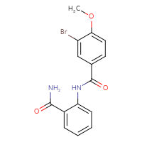 Chemical structure of 3-bromo-N-(2-carbamoylphenyl)-4-methoxybenzamide - CSSB00020579518
