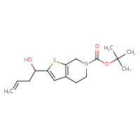 Chemical structure of tert-butyl 2-(1-hydroxybut-3-en-1-yl)-4H,5H,6H,7H-thieno[2,3-c]pyridine-6-carboxylate - CSSB14968701687