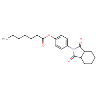 Chemical structure of 4-(1,3-dioxo-octahydro-1H-isoindol-2-yl)phenyl heptanoate - CSSB00121685745