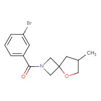 Chemical structure of 2-(3-bromobenzoyl)-7-methyl-5-oxa-2-azaspiro[3.4]octane - CSSB07052242372