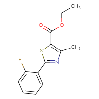 Chemical structure of ethyl 2-(2-fluorophenyl)-4-methyl-1,3-thiazole-5-carboxylate - CSSB00003676068