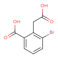 Chemical structure of 3-bromo-2-(carboxymethyl)benzoic acid - CSSB00010710475