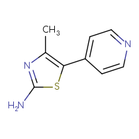 Chemical structure of 4-methyl-5-(pyridin-4-yl)-1,3-thiazol-2-amine - CSSB00000045147