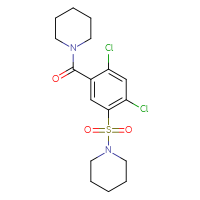 Chemical structure of 1-[2,4-dichloro-5-(piperidine-1-sulfonyl)benzoyl]piperidine - CSSB00028106048