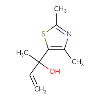 Chemical structure of 2-(2,4-dimethyl-1,3-thiazol-5-yl)but-3-en-2-ol - CSSB02516926028