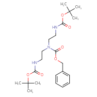 Chemical structure of benzyl N,N-bis(2-{[(tert-butoxy)carbonyl]amino}ethyl)carbamate - CSSB09890299085