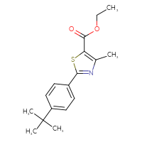 Chemical structure of ethyl 2-(4-tert-butylphenyl)-4-methyl-1,3-thiazole-5-carboxylate - CSSB06583402455