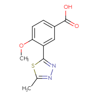Chemical structure of 4-methoxy-3-(5-methyl-1,3,4-thiadiazol-2-yl)benzoic acid - CSSB00127569674