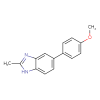 Chemical structure of 5-(4-methoxyphenyl)-2-methyl-1H-1,3-benzodiazole - CSSB01097638692