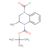 Chemical structure of tert-butyl 4-(carbonochloridoyl)-2-methyl-1,2,3,4-tetrahydroquinoxaline-1-carboxylate - CSSB14968819598