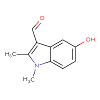 Chemical structure of 5-hydroxy-1,2-dimethyl-1H-indole-3-carbaldehyde - CSSB00010621882